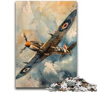 Puzzle 1000 pièces pour Adolescents et Adultes, Avion Spitfire, Jouets éducatifs, Anti-Stress, décoration d'intérieur Unique et Cadeaux 50x75cm