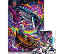 Puzzle 1000 pièces pour Adolescents et Adultes Baleine psychédélique 1000 pièces pour Adolescents, Jeu éducatif, défi, Cadeau d'anniversaire, décoration Murale (Taille 38x26cm)