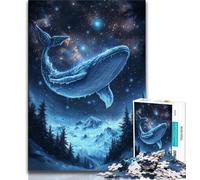 Puzzle 1000 pièces pour Adolescents et Adultes Baleines sous Le Ciel étoilé Puzzle Adulte, Jeux éducatifs Décoration Murale Cadeaux d'anniversaire et de Noël Uniques (Taille 38x26cm)