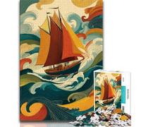 Puzzle 1000 pièces pour Adolescents et Adultes, Bateau naviguant sur la mer, Anti-Stress, défi Difficile, idéal comme Cadeau pour Toute la Famille (75x50cm)