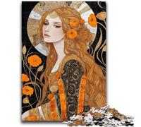 Puzzle 1000 pièces pour Adolescents et Adultes Belle Fille dorée pour Les 14 Ans et Plus Jeu de Quiz Activités Amusantes à la Maison, Cadeau d'anniversaire, Cadeaux de Voyage 26x38cm