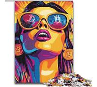 Puzzle 1000 pièces pour Adolescents et Adultes Bitcoin Girl, à partir de 14 Ans Décoration d'intérieur À Offrir en Cadeau pour Toute la Famille (Taille 26x38cm)