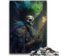 Puzzle 1000 pièces pour Adolescents et Adultes Capitaine Squelette Jouet éducatif intellectuel décompressant Superbes Cadeaux et Jouets 26x38cm