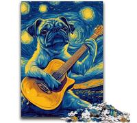 Puzzle 1000 pièces pour Adolescents et Adultes Carlin Jouant de la Guitare Puzzles pour Adultes Cadeaux d'anniversaire Uniques pour Les 14 Ans et Plus (75x50cm)