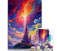 Puzzle 1000 pièces pour Adolescents et Adultes Château Fantastique L'île Puzzle Adulte, Jeux éducatifs Décoration Murale Cadeaux d'anniversaire et de Noël Uniques (Taille 38x26cm)