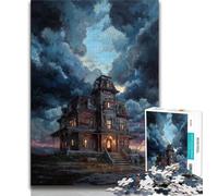 Puzzle 1000 pièces pour Adolescents et Adultes Château Noir Puzzle 1000 pièces Anti-Stress Séjour et Vacances Liste de souhaits avec Père Noël (Taille 38x26cm)