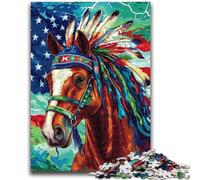 Puzzle 1000 pièces pour Adolescents et Adultes Cheval Indien Jouet éducatif Anti-Stress Interaction Parent-Enfant pour et 14 Ans 50x75cm