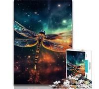 Puzzle 1000 pièces pour Adolescents et Adultes Ciel étoilé et Libellule Jouets éducatifs et éducatifs pour la Famille pour renforcer l'amour Entre Couples 26x38cm