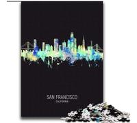 Puzzle 1000 pièces pour Adolescents et Adultes Ciel Nocturne de San Francisco, Jeu intellectuel pour renforcer l'amour Entre Couples à partir de 14 Ans 75x100cm