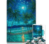 Puzzle 1000 pièces pour Adolescents et Adultes Ciel Nocturne Plage Puzzle 1000 pièces, Liste de souhaits avec Père Noël pour et 14 Ans 50x75cm