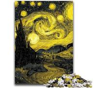 Puzzle 1000 pièces pour Adolescents et Adultes Ciel Nocturne Van Gogh Jeu de réflexion Jeu éducatif pour Anniversaire, Noël pour Les 14 Ans 26x38cm