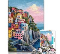 Puzzle 1000 pièces pour Adolescents et Adultes Cinque Terre, Difficile à réaliser mais Amusant et Humoristique, Cadeaux d'anniversaire et Cadeaux Uniques 38x26cm