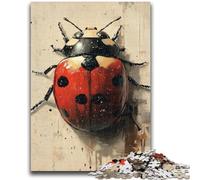 Puzzle 1000 pièces pour Adolescents et Adultes Coccinelle à Sept Points Jeu Stimulant et Jeu éducatif en Famille pour Anniversaire, Noël 26x38cm