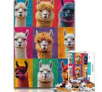 Puzzle 1000 pièces pour Adolescents et Adultes Collage d'alpaga, Jeux éducatifs, décoration de la Maison, Jeu éducatif pour Anniversaire, Noël 75x50cm