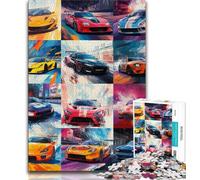 Puzzle 1000 pièces pour Adolescents et Adultes, Collage de Voitures de Sport, Difficile à réaliser, mais Amusant et Humoristique, Cadeaux d'anniversaire et Cadeaux Uniques 50x75cm
