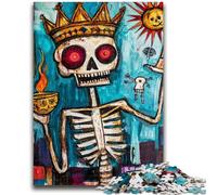 Puzzle 1000 pièces pour Adolescents et Adultes, Couronne de crâne de Style Basquiat, pour Les 14 Ans et Plus, Jeu de Quiz Amusant à la Maison, Cadeaux d'anniversaire, Cadeaux de Voyage 50x75cm
