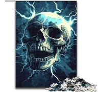 Puzzle 1000 pièces pour Adolescents et Adultes, crâne éclair, Anti-Stress, défi Difficile, Cadeaux du Père Noël Secret (Taille 50x75cm)