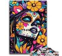 Puzzle 1000 pièces pour Adolescents et Adultes, crâne Mexicain, Divertissement Familial, Jeu éducatif pour Anniversaire et Noël, à partir de 14 Ans, 50x75cm