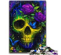 Puzzle 1000 pièces pour Adolescents et Adultes Crâne mystérieux Convient aux Personnes de 14 Ans et Plus Jeu éducatif Jouet de défi Cadeau pour Les Anniversaires 50x75cm