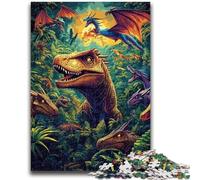 Puzzle 1000 pièces pour Adolescents et Adultes, Dinosaures, Jeu de Quiz, activités Amusantes à la Maison, Cadeau d'anniversaire, Cadeau de Voyage, 50x75cm