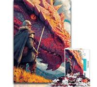 Puzzle 1000 pièces pour Adolescents et Adultes Dragon Knight, Jeu éducatif, défi, Jouet, à Offrir en Cadeau à Toute la Famille (38x26cm)
