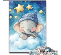 Puzzle 1000 pièces pour Adolescents et Adultes Éléphant endormi, Anti-Stress, défi Difficile, Cadeaux du Père Noël Secret (Taille 50x75cm)