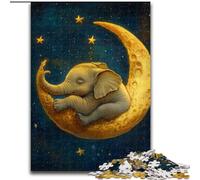Puzzle 1000 pièces pour Adolescents et Adultes Éléphant endormi, pour Les 14 Ans et Plus, Jeu éducatif, défi, Jouet, Cadeau d'anniversaire (Taille 50x75cm)
