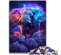 Puzzle 1000 pièces pour Adolescents et Adultes, éléphants colorés en fumée, pour Un Jeu Stimulant et Familial (75x50cm)