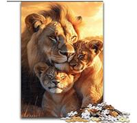 Puzzle 1000 pièces pour Adolescents et Adultes Famille de Lions africains, à partir de 14 Ans Décoration d'intérieur pour Toute la Famille (Taille 26x38cm)