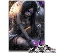 Puzzle 1000 pièces pour Adolescents et Adultes Fantasy Dark Girl Design Vibrant et Unique Expérience de Puzzle relaxante et stimulante 26x38cm