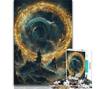 Puzzle 1000 pièces pour Adolescents et Adultes, Fantasy Dragon Wizard, Jeu éducatif Familial, décoration Murale, Cadeaux d'anniversaire et de Noël Uniques (38x26cm)