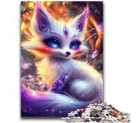 Puzzle 1000 pièces pour Adolescents et Adultes Fantasy Fox pour Les 14 Ans et Plus, Jeu de Quiz Amusant à la Maison, Cadeau d'anniversaire, Cadeaux de Voyage 26x38cm