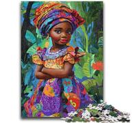 Puzzle 1000 pièces pour Adolescents et Adultes Femme Africaine Convient aux Personnes de 14 Ans et Plus Jeu éducatif Défi Jouet Cadeau pour Les Anniversaires 26x38cm