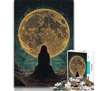 Puzzle 1000 pièces pour Adolescents et Adultes : Femme sous la Lune, Anti-Stress, défi Difficile, idéal comme Cadeau pour Toute la Famille (38 x 26 cm)