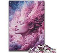 Puzzle 1000 pièces pour Adolescents et Adultes Fille et Plumes Un défi à relever, mais Amusant et Humoristique Cadeau d'anniversaire, Cadeaux, décoration Murale 38x26cm