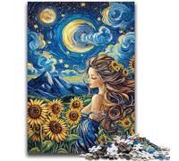 Puzzle 1000 pièces pour Adolescents et Adultes Fille Tournesol Design Dynamique et Unique Expérience de Puzzle relaxante et stimulante 26x38cm