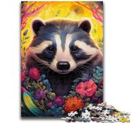 Puzzle 1000 pièces pour Adolescents et Adultes Fleurs de Blaireau à Miel 1000 pièces pour Adultes, Anti-Stress Staycation Kill Time Interaction Parent-Enfant (50x75cm)