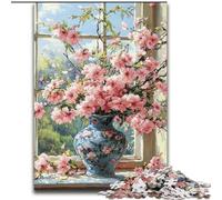 Puzzle 1000 pièces pour Adolescents et Adultes Fleurs de Cerisier Roses, Jouets éducatifs, Jeux Anti-Stress, décoration Murale (Taille 50x75cm)