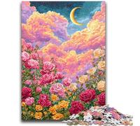 Puzzle 1000 pièces pour Adolescents et Adultes Fleurs Lune Jouets éducatifs et ludiques Activités à la Maison, Cadeau d'anniversaire, Cadeau de Voyage 50x75cm