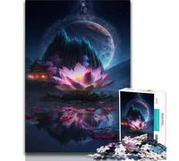 Puzzle 1000 pièces pour Adolescents et Adultes Galaxy Fantasy Lotus Puzzle 1000 pièces, Anti-Stress Staycation Kill Time Wishlist avec Père Noël (Taille 75x50cm)