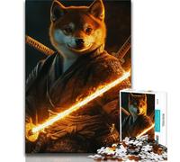 Puzzle 1000 pièces pour Adolescents et Adultes, Guerrier Corgi Japonais, Anti-Stress, défi Difficile, idéal comme Cadeau pour Toute la Famille (38x26cm)