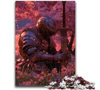 Puzzle 1000 pièces pour Adolescents et Adultes Guerrier sous Les cerisiers en Fleurs Jouet éducatif Anti-Stress Interaction Parent-Enfant pour et 14 Ans 38x26cm