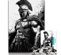 Puzzle 1000 pièces pour Adolescents et Adultes Guerriers Noirs et Blancs, Jouets et Jeux éducatifs pour Adultes et Adolescents (Taille 38x26cm)