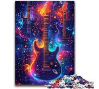 Puzzle 1000 pièces pour Adolescents et Adultes, Guitare néon, Jouets éducatifs, activités Amusantes à la Maison, Cadeau d'anniversaire, Cadeau de Voyage 50x75cm