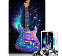Puzzle 1000 pièces pour Adolescents et Adultes Guitare néon Puzzle 1000 pièces, liste de souhaits avec Père Noël pour et 14 Ans 26x38cm
