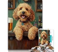 Puzzle 1000 pièces pour Adolescents et Adultes Happy Goldendoodle, Jouets éducatifs, Jeux Anti-Stress, Superbes Cadeaux et Jouets (75x50cm)