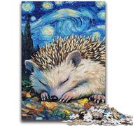 Puzzle 1000 pièces pour Adolescents et Adultes Hérisson Ciel Nocturne pour Les 14 Ans et Plus Jeu intellectuel Cadeaux d'anniversaire de Noël 50x75cm
