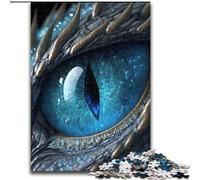 Puzzle 1000 pièces pour Adolescents et Adultes, œil de Dragon Bleu, à partir de 14 Ans, décoration d'intérieur, idéal comme Cadeau pour Toute la Famille (Taille 26x38cm)