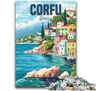 Puzzle 1000 pièces pour Adolescents et Adultes, île de Corfou, Grèce, Jouets éducatifs, activités Amusantes à la Maison, Cadeau d'anniversaire, Cadeaux de Voyage (Taille 38x52cm)