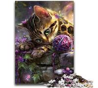 Puzzle 1000 pièces pour Adolescents et Adultes Jeu éducatif et Stimulant pour Toute la Famille Chaton Diable pour Anniversaire et Noël 26x38cm